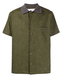 Chemise à manches courtes olive Anglozine