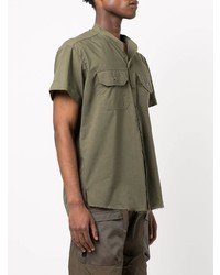 Chemise à manches courtes olive Greg Lauren