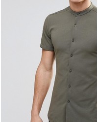 Chemise à manches courtes olive Asos