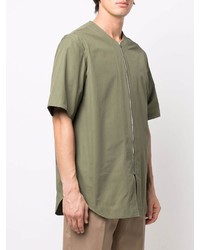 Chemise à manches courtes olive Jil Sander