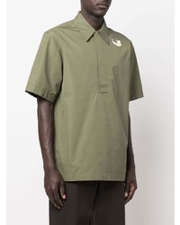 Chemise à manches courtes olive Jil Sander