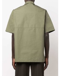 Chemise à manches courtes olive Jil Sander