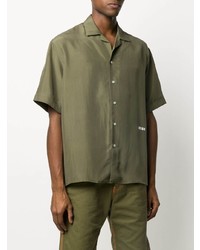 Chemise à manches courtes olive MSGM