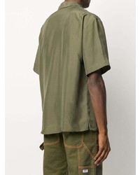 Chemise à manches courtes olive MSGM