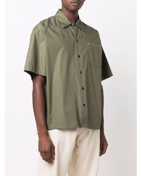 Chemise à manches courtes olive Marni