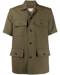 Chemise à manches courtes olive Marni