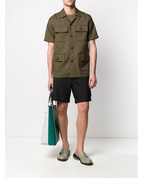 Chemise à manches courtes olive Marni