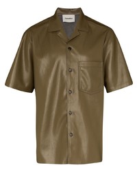 Chemise à manches courtes olive Nanushka