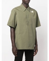 Chemise à manches courtes olive Jil Sander