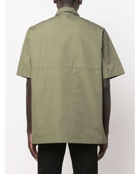 Chemise à manches courtes olive Jil Sander