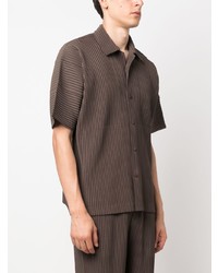Chemise à manches courtes olive Homme Plissé Issey Miyake
