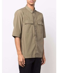 Chemise à manches courtes olive Calvin Klein