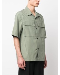 Chemise à manches courtes olive Jil Sander