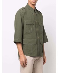 Chemise à manches courtes olive Acne Studios