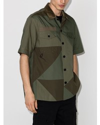 Chemise à manches courtes olive Sacai