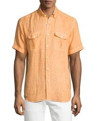 Chemise à manches courtes orange