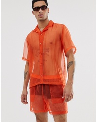 Chemise à manches courtes orange ASOS DESIGN