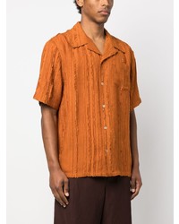 Chemise à manches courtes orange Séfr