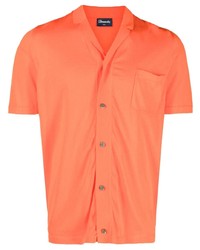 Chemise à manches courtes orange Drumohr