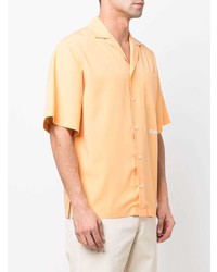 Chemise à manches courtes orange MSGM