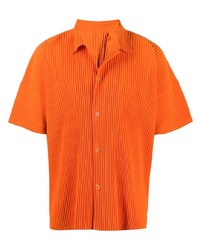 Chemise à manches courtes orange Homme Plissé Issey Miyake