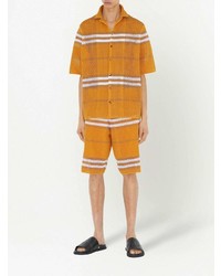 Chemise à manches courtes orange Burberry