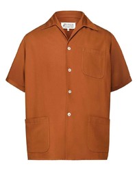 Chemise à manches courtes orange Maison Margiela