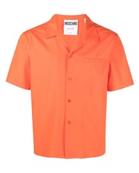 Chemise à manches courtes orange Moschino