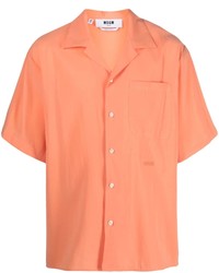 Chemise à manches courtes orange MSGM