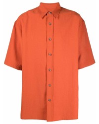 Chemise à manches courtes orange Nanushka