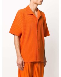 Chemise à manches courtes orange Homme Plissé Issey Miyake