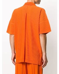 Chemise à manches courtes orange Homme Plissé Issey Miyake