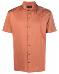Chemise à manches courtes orange Roberto Collina