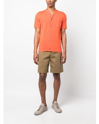 Chemise à manches courtes orange Drumohr