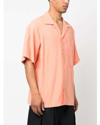 Chemise à manches courtes orange MSGM