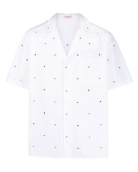Chemise à manches courtes ornée blanche Valentino