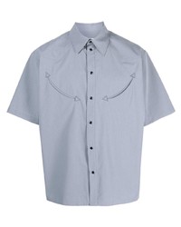 Chemise à manches courtes ornée grise MSGM