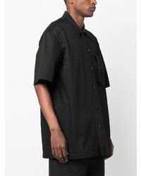 Chemise à manches courtes ornée noire Jil Sander