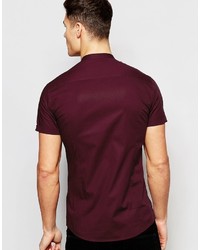 Chemise à manches courtes pourpre foncé Asos