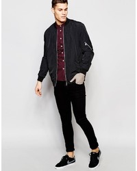 Chemise à manches courtes pourpre foncé Asos