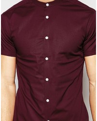 Chemise à manches courtes pourpre foncé Asos