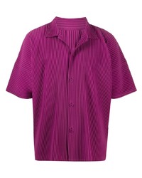 Chemise à manches courtes pourpre Homme Plissé Issey Miyake