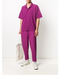 Chemise à manches courtes pourpre Homme Plissé Issey Miyake