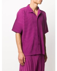 Chemise à manches courtes pourpre Homme Plissé Issey Miyake