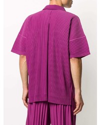 Chemise à manches courtes pourpre Homme Plissé Issey Miyake