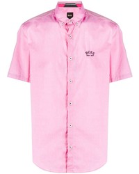 Chemise à manches courtes rose BOSS