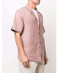 Chemise à manches courtes rose Lardini