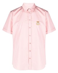 Chemise à manches courtes rose Moschino