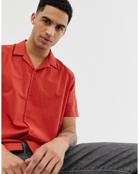 Chemise à manches courtes rouge ASOS DESIGN