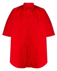 Chemise à manches courtes rouge Balenciaga